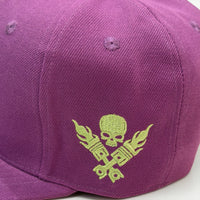LEGEND LIGHTNING FLAT BILL HAT PURPLE WITH GREEN EMBROIDERY