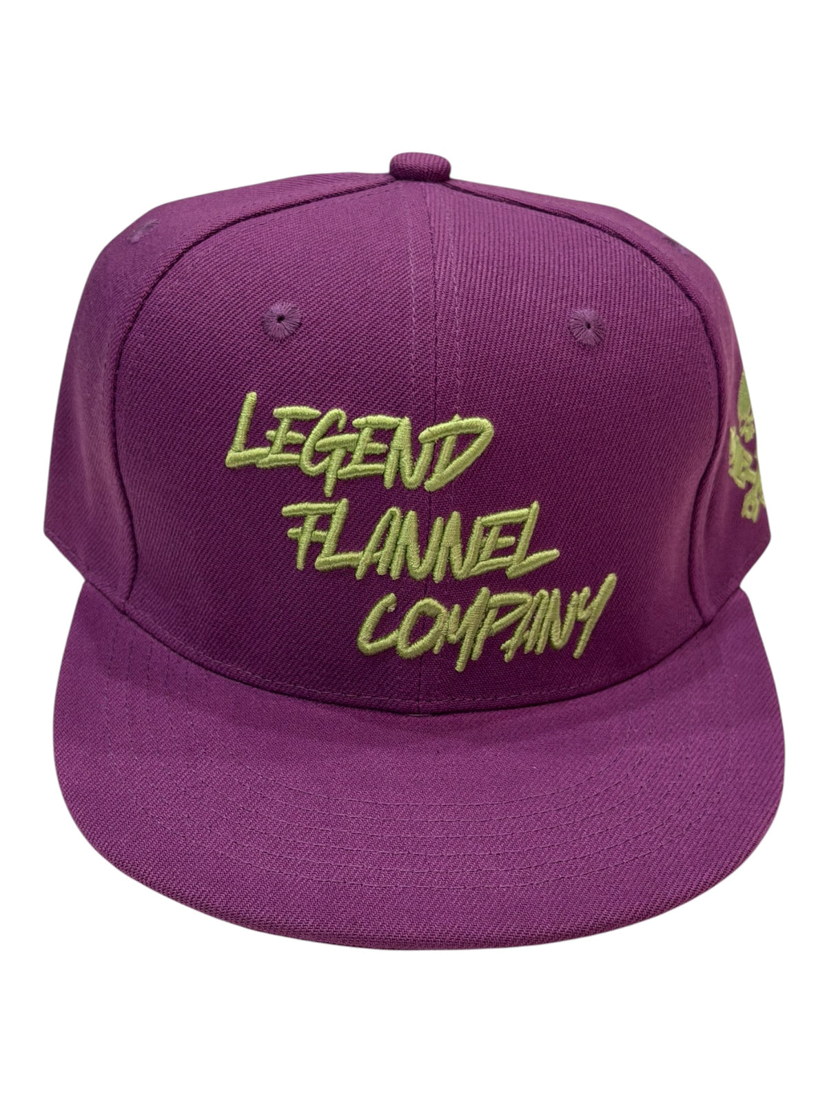 LEGEND LIGHTNING FLAT BILL HAT PURPLE WITH GREEN EMBROIDERY