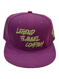 LEGEND LIGHTNING FLAT BILL HAT PURPLE WITH GREEN EMBROIDERY