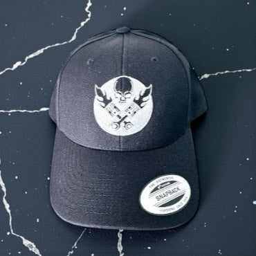 LEGEND BLACK WITH WHITE PISTON LOGO CURVED BILL HAT