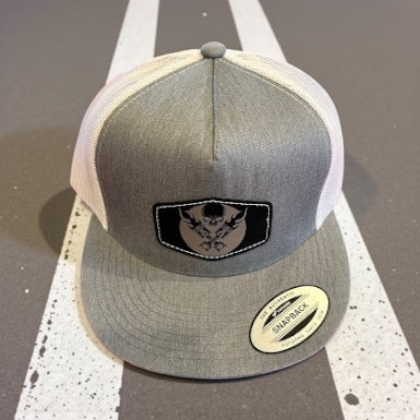 LEGEND PISTON LOGO PATCH FLAT BILL HAT GRAY W/WHITE
