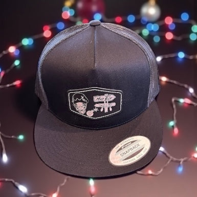 LEGEND MAD ELF PATCH TRUCKER HAT BLACK SILVER LOGO