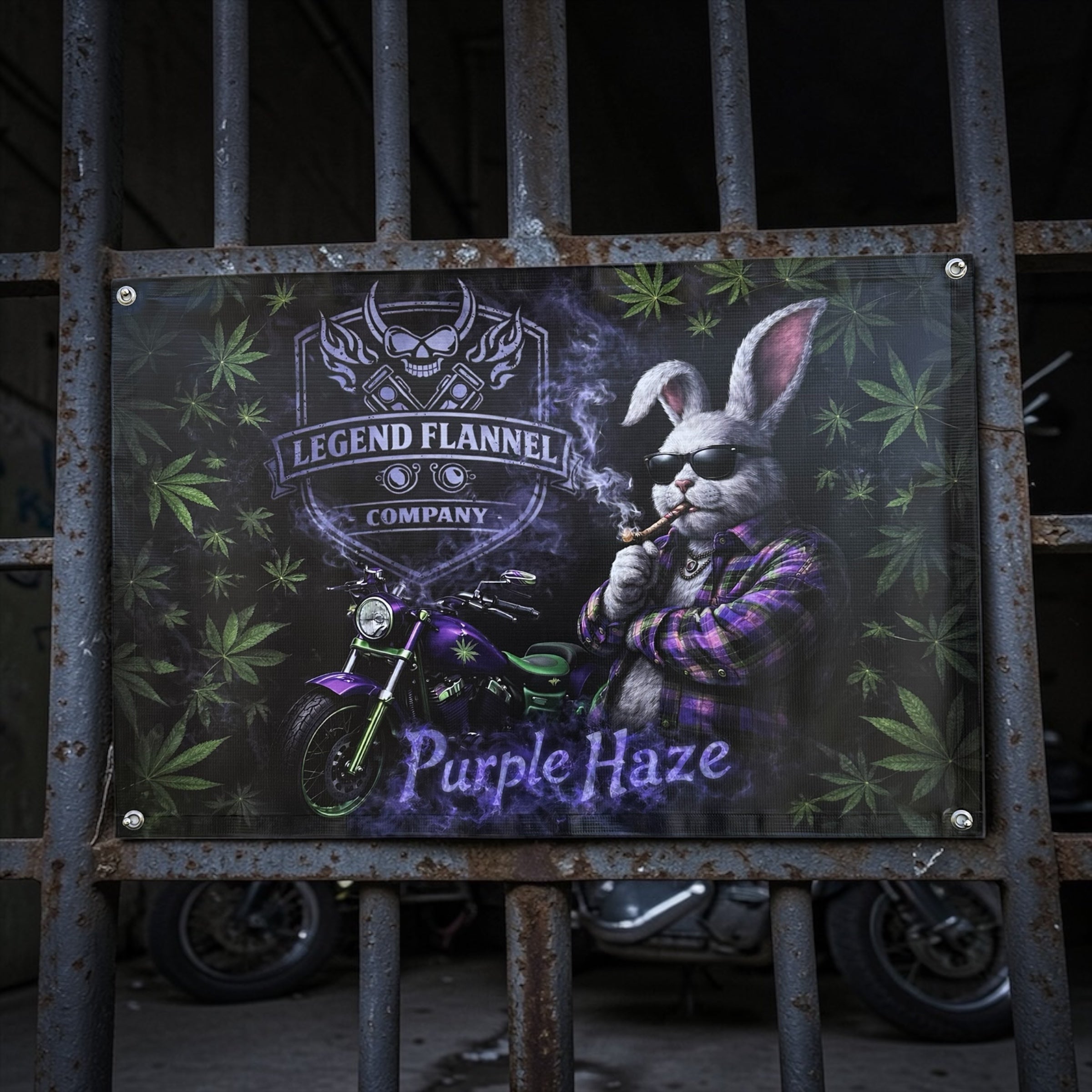 PURPLE HAZE LIMITED EDITION GARAGE BANNER – LEGEND FLANNEL COMPANY