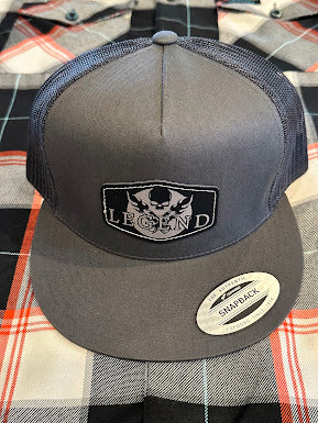 LEGEND PISTON LOGO PATCH FLAT BILL HAT GRAY