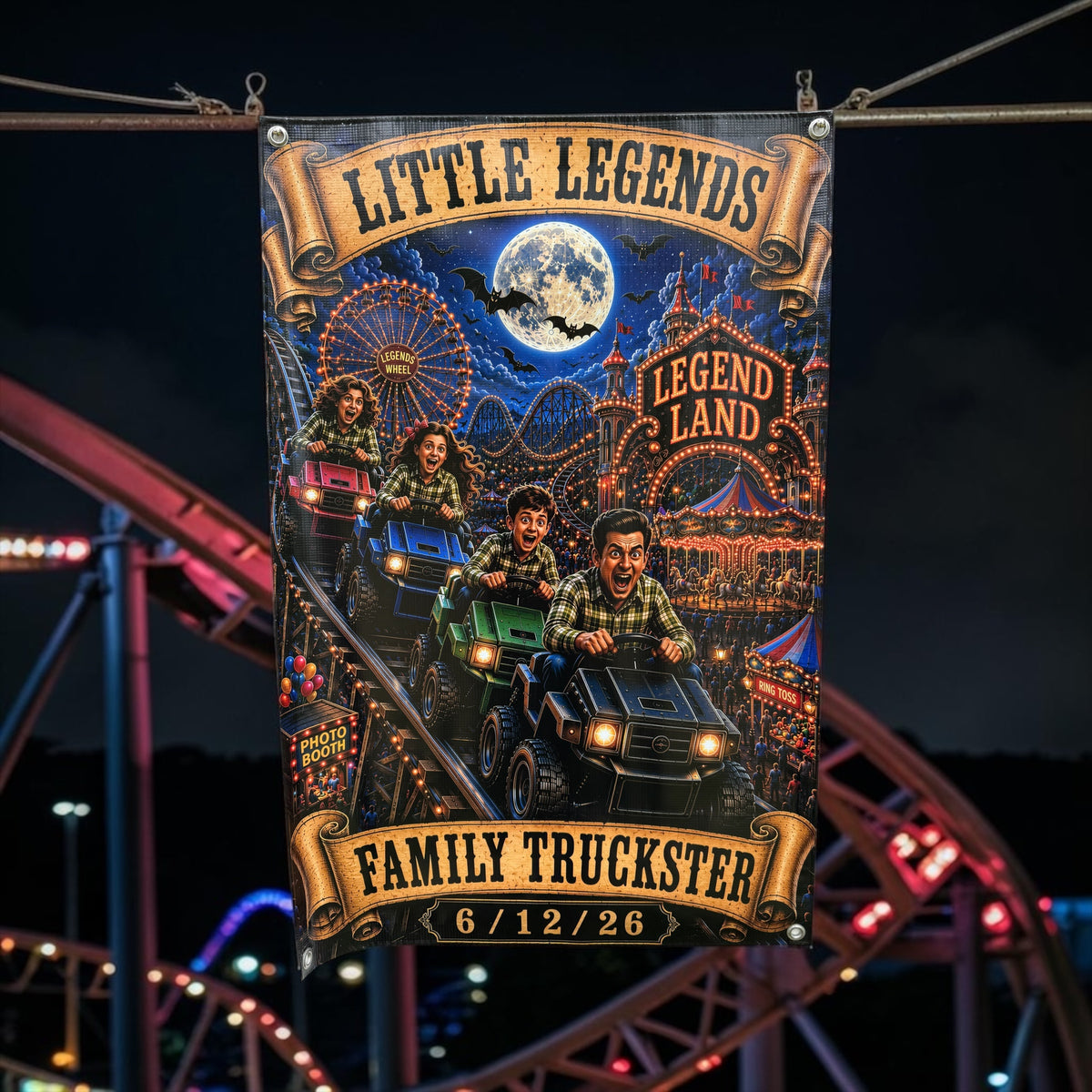 FAMILY TRUCKSTER LITTLE LEGEND LIMITED EDITION GARAGE BANNER