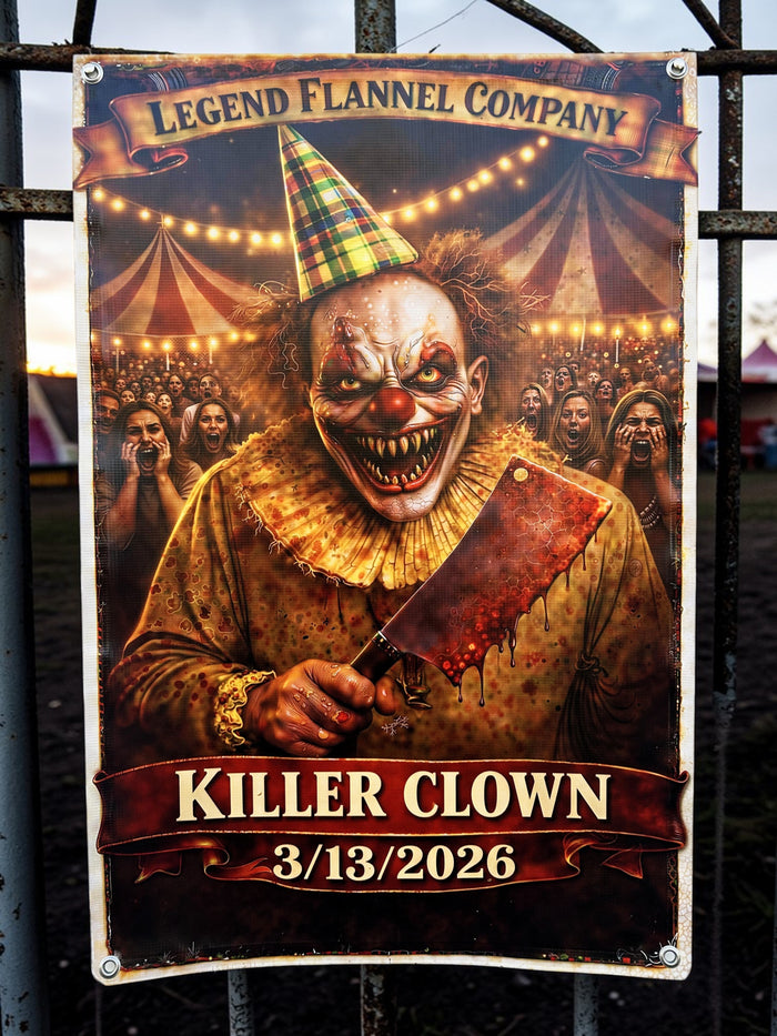 KILLER CLOWN LIMITED EDITION GARAGE BANNER